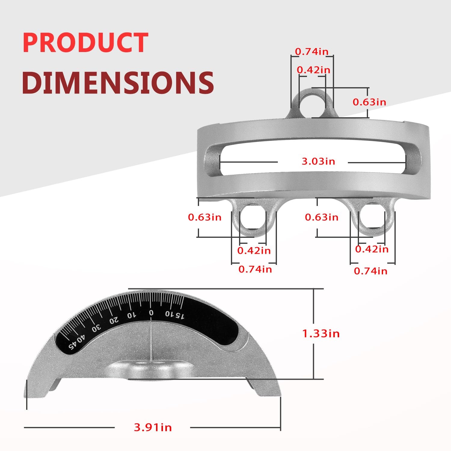 2-Pack Bandsaw Trunnions with Scale, Fit For 14″ Standard Bandsaws, Silver