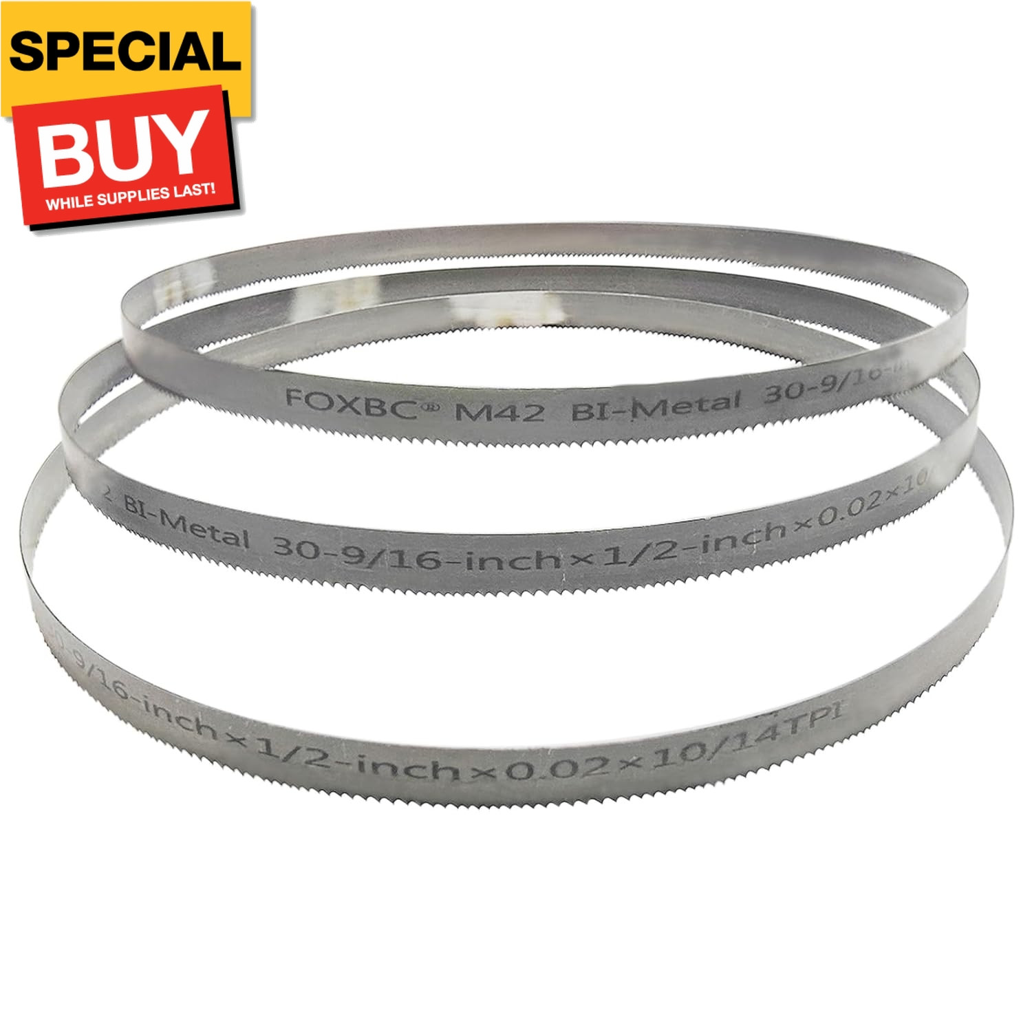 30-9/16 inch Bandsaw Blades 10/14 TPI, 30-9/16″ x 1/2″ x .020″, Replacement for