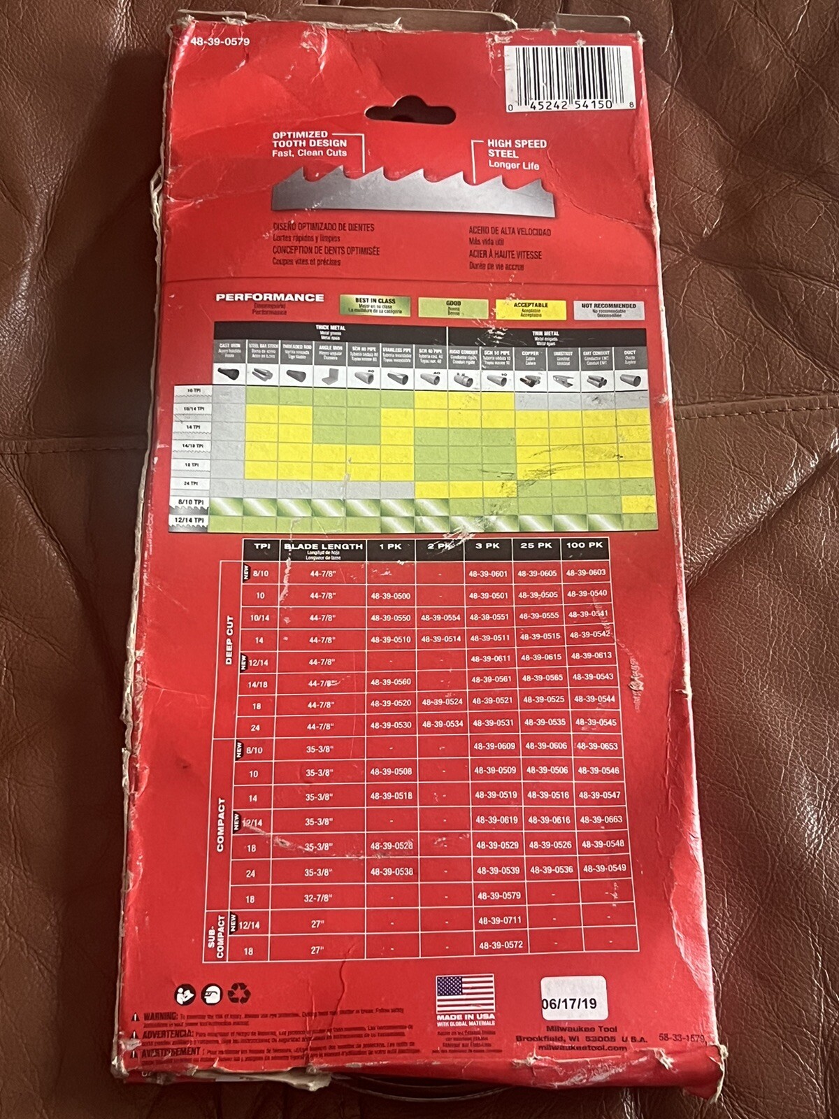 Milwaukee 48-39-0579 Band Saw Blade 18TPI – (Pack of 3) Box Crushed