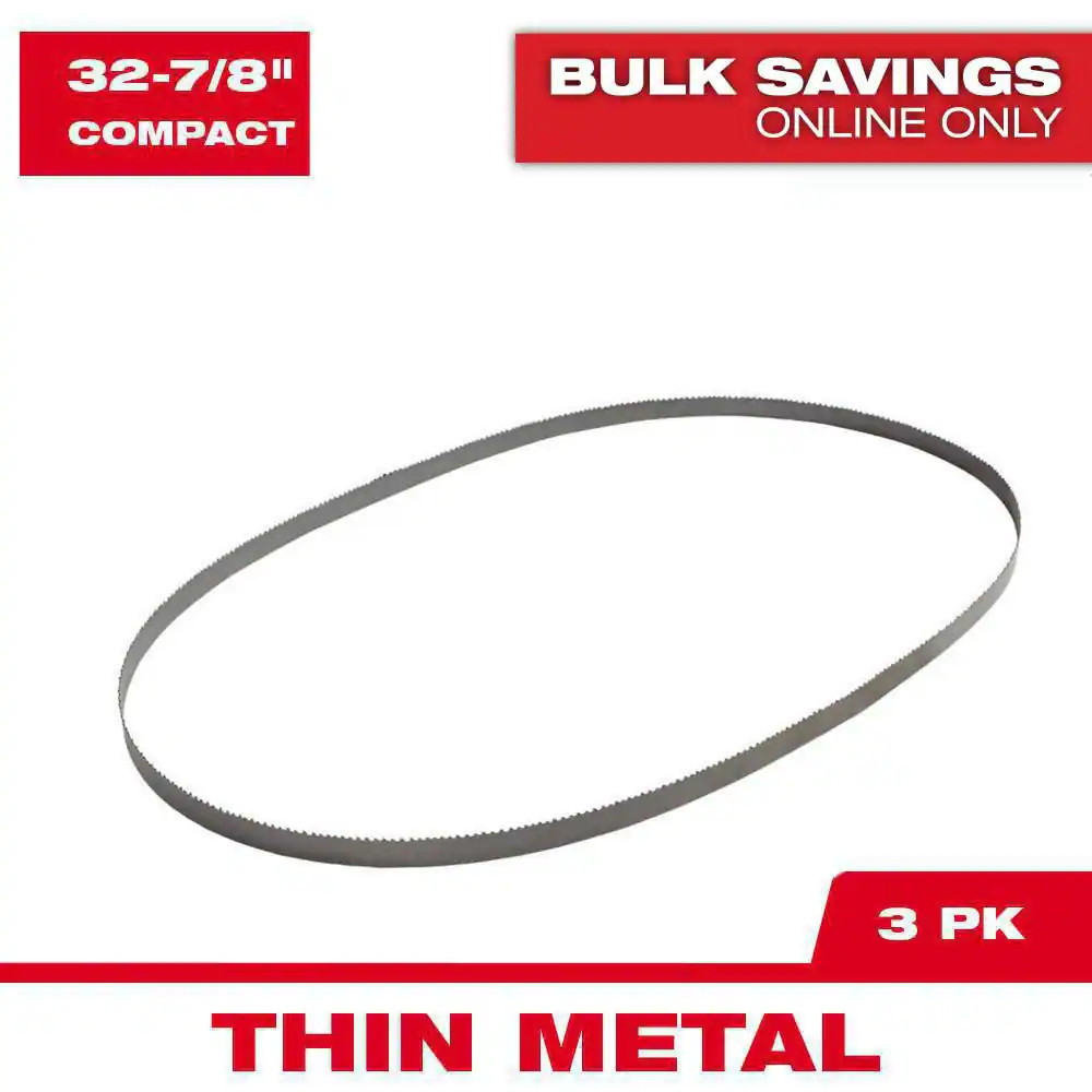 32-7/8 In. 18 TPI Compact Bi-Metal Band Saw Blade (3-Pack) for M18 FUEL Compact