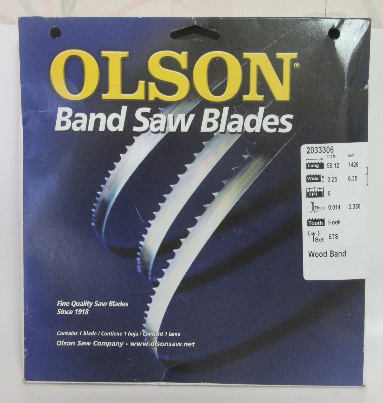 Olson 56.1 in. L X 0.3 in. W Carbon Steel Band Saw Blade 6 TPI Hook Teeth
