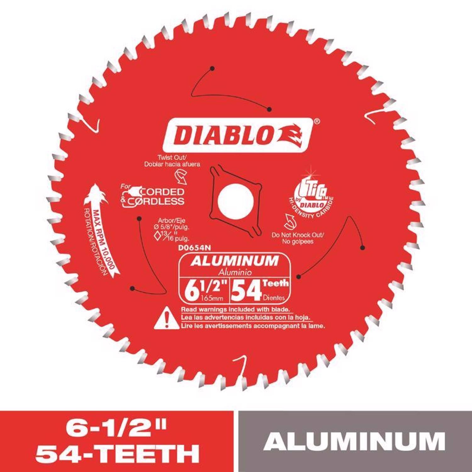 Diablo D1296N 96 Tooth Medium Aluminum Carbide Circular Saw Blade 12 Dia. in.