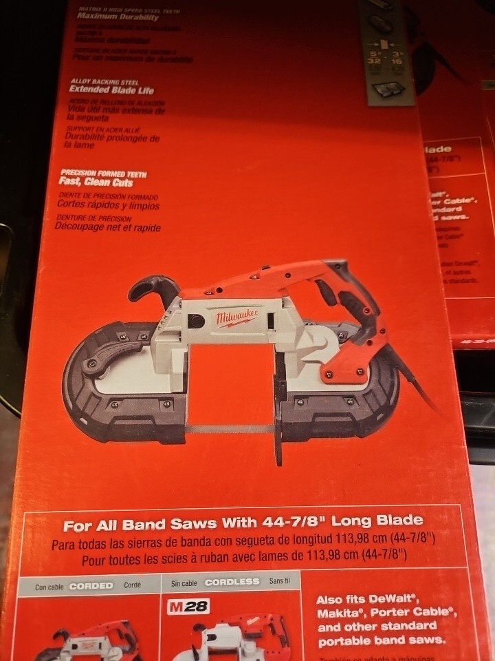 Milwaukee 48-39-0534 Deep Cut Band Saw Blade 44-7/8-Inch 24TPI, 2 Pack
