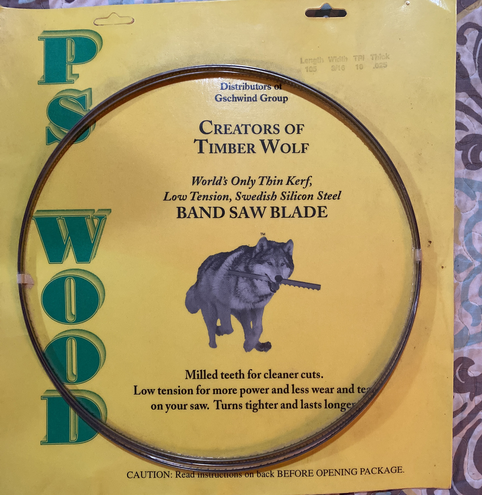 PS Wood Band saw blade 105 Length 3/16 Wide TPI 10 – Thick .025