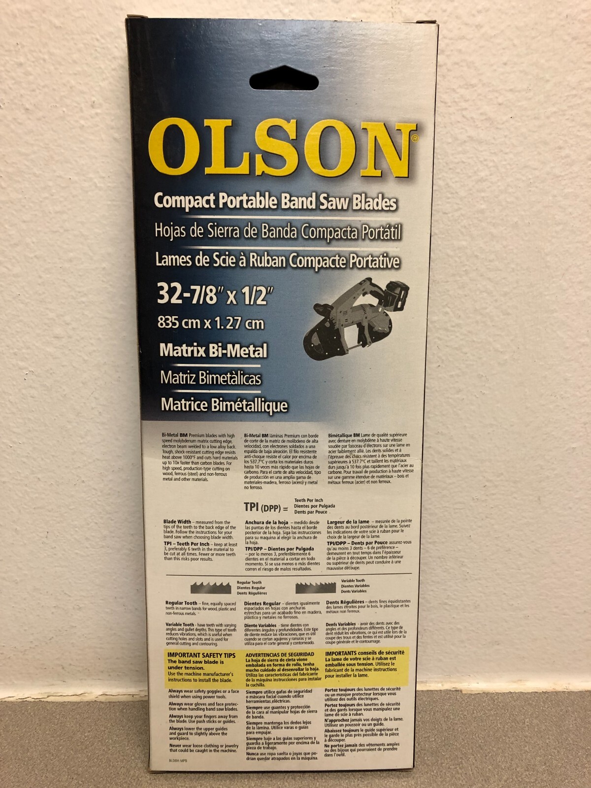 Olson BM92233 32.88″ L X 1/2″ W Bi-Metal Portable Band Saw Blade 14 TPI 3 pk