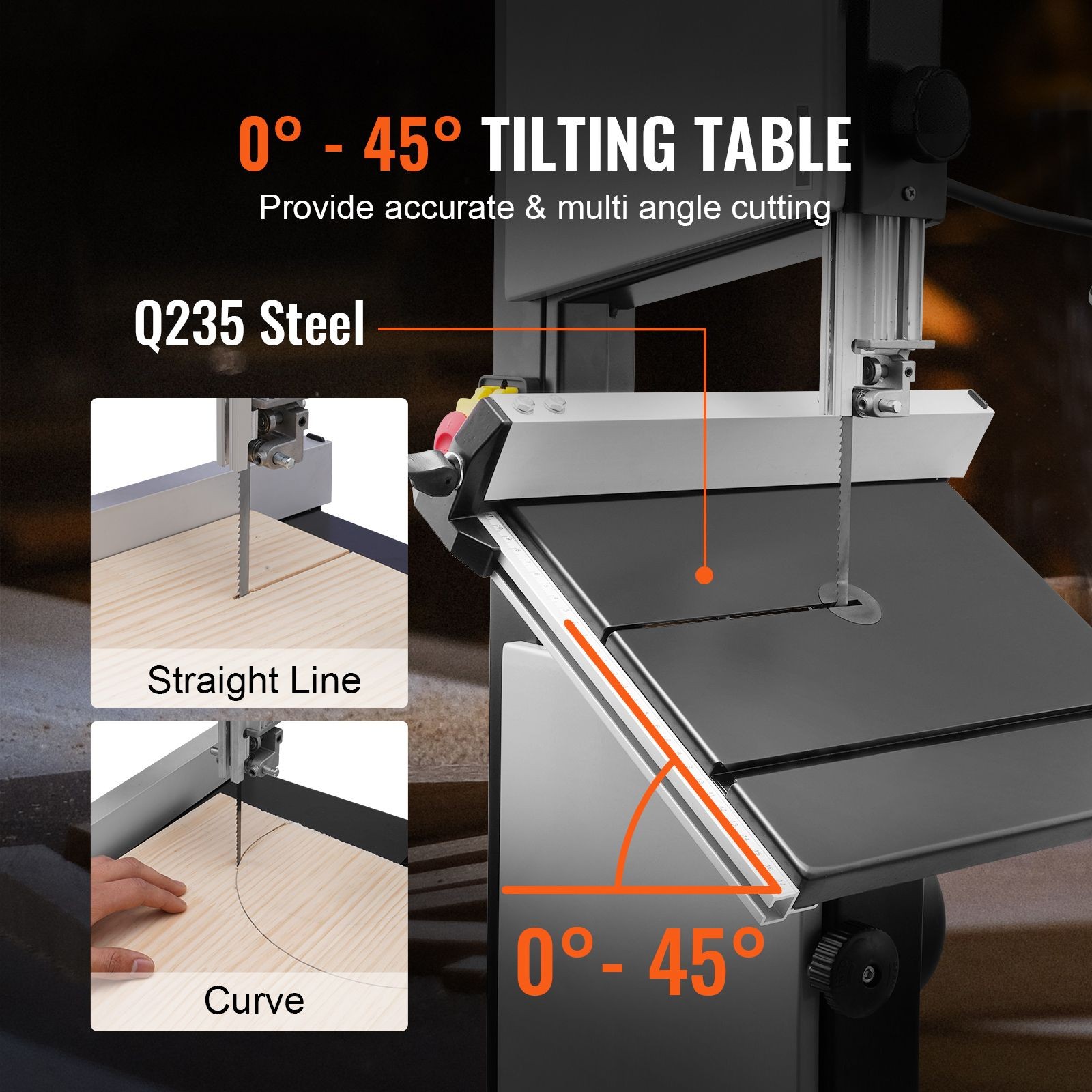 Band Saw with Stand, 9.65 – Inch, 560&1100 RPM Two – Speed Benchtop Bandsaw
