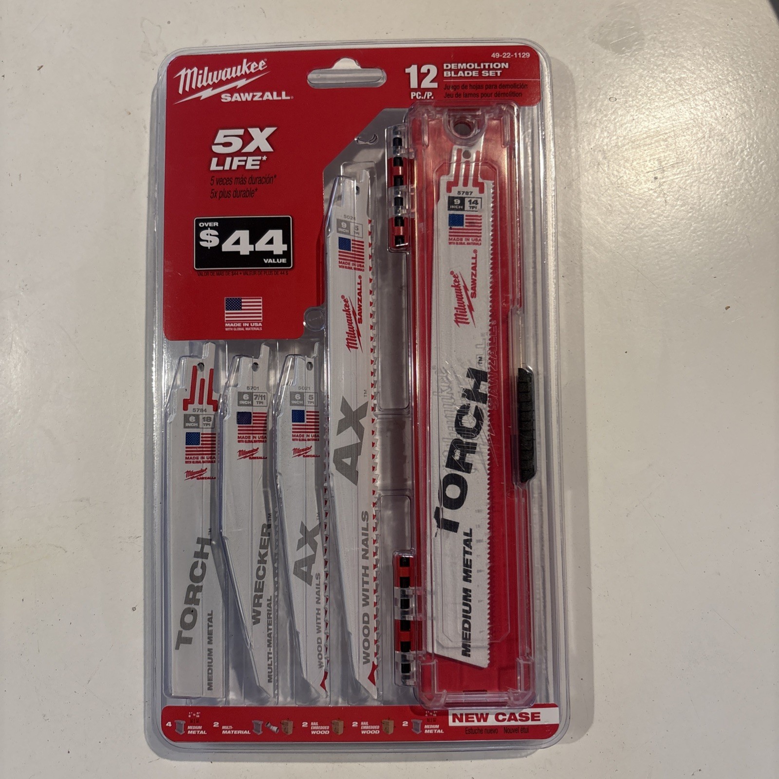 MILWAUKEE SAWZALL Blade Set 49-22-1129 12-Piece Ultimate Demolition – NEW