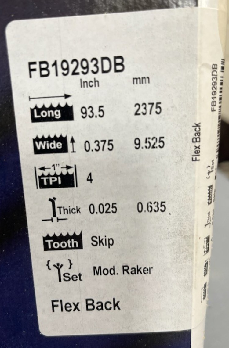 Olson Saw FB19293DB 3/8 by 0.025 by 93-1/2-Inch HEFB Band 4 TPI Skip Saw Blade