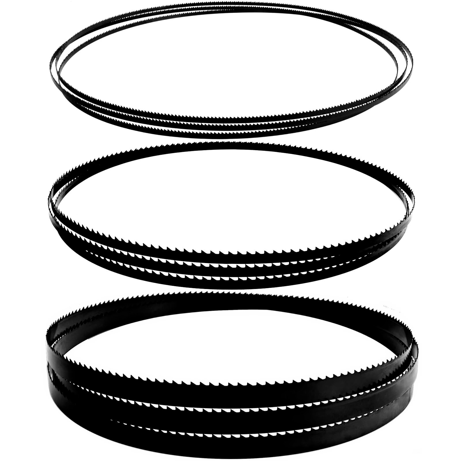 3-Pack Bandsaw Blades Set 56-1/8″ for 10″ Band Saw – 1/8″, 1/4″, 3/8″ Widths