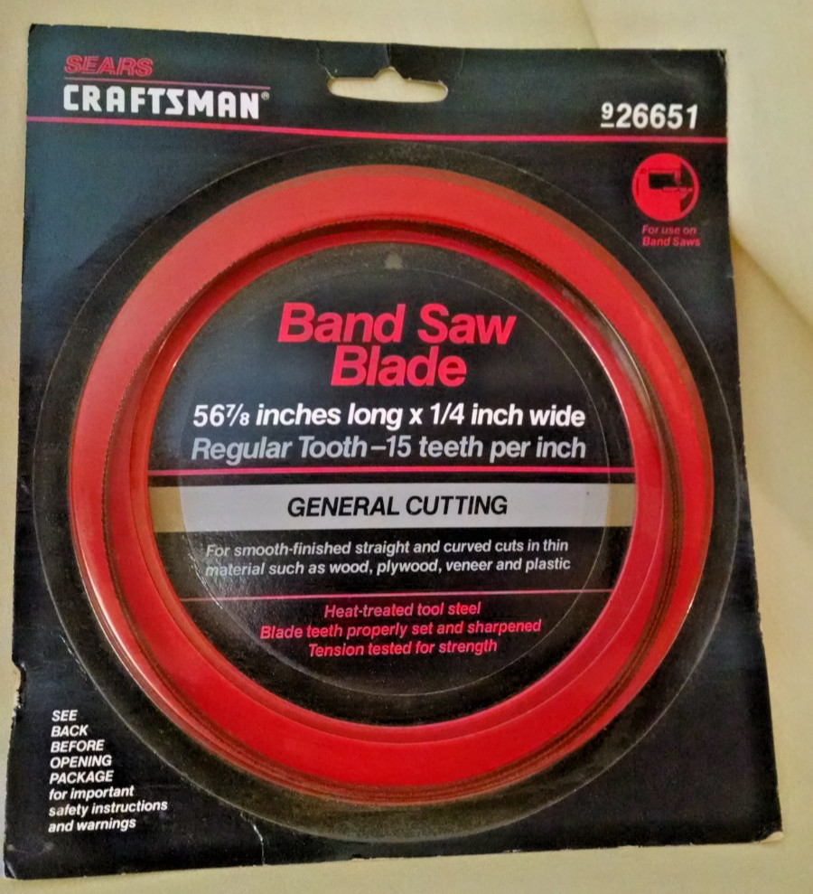 Band Saw Blade Craftsman 926651 General Cutting Regular Tooth 15 p/in 56 7/8″