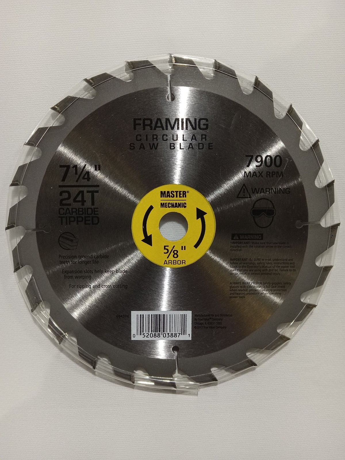Disston 694374 7.25 in. Master Mechanic Circular Saw Blade 24 Tooth