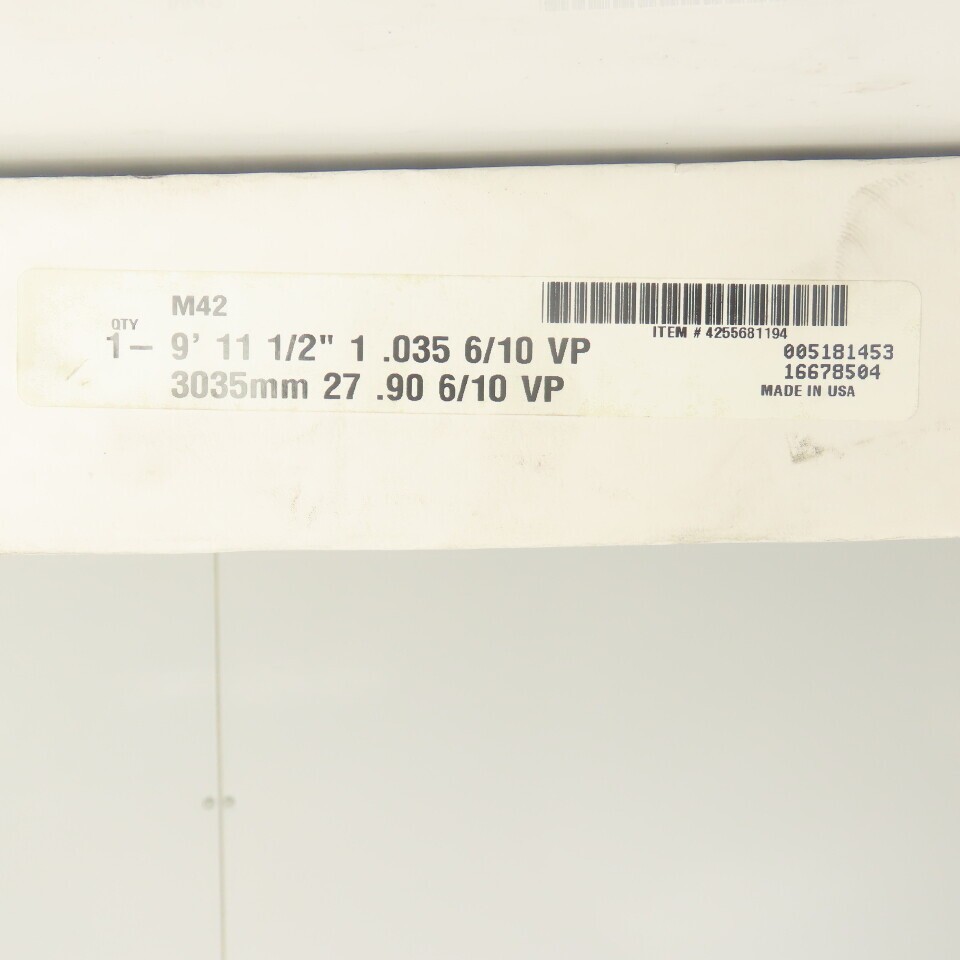 Morse 4255681194 Bi-Metal Bandsaw Blade 9′-11-1/2″ L x 1″ W x 0.035″ Th 6/10 TPI