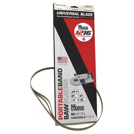 Morse Zwep351216mc Portable Band Saw Blade, 2 Ft. 11-3/8″ L, 1/2″ W, 12/16 Tpi,