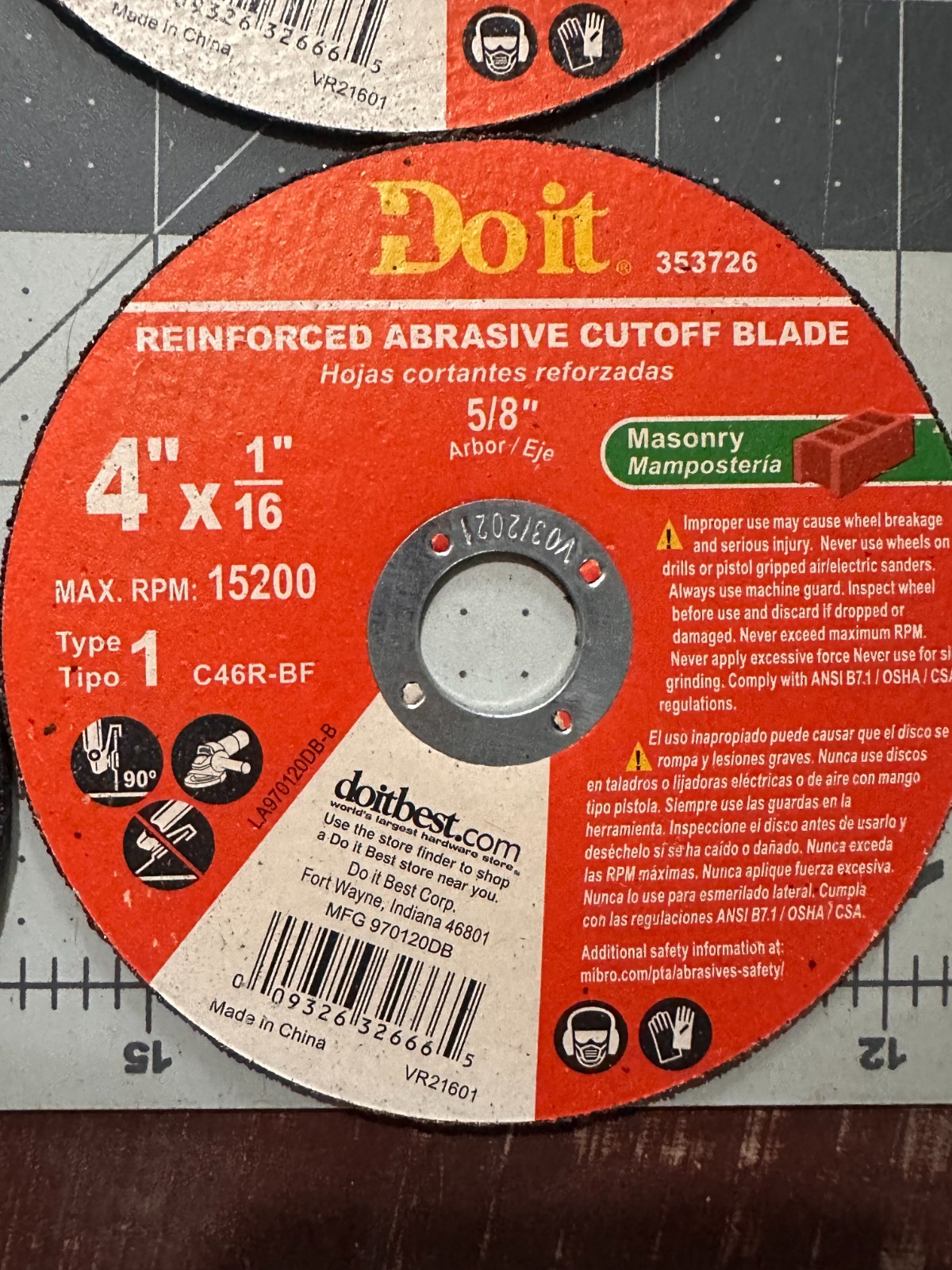 14-PACK DO IT Forney 71875 Aluminum Oxide 4″ 3″ Grinding Wheel Metal Cutoff
