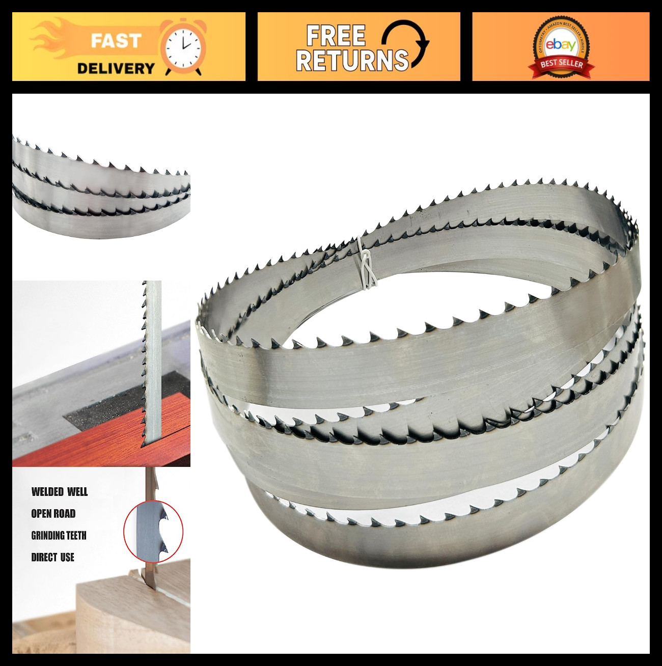 “111 Inch Bandsaw Blades 3/4 Inch 4 TPI for Woodworking – Fits Rikon & Grizzly”