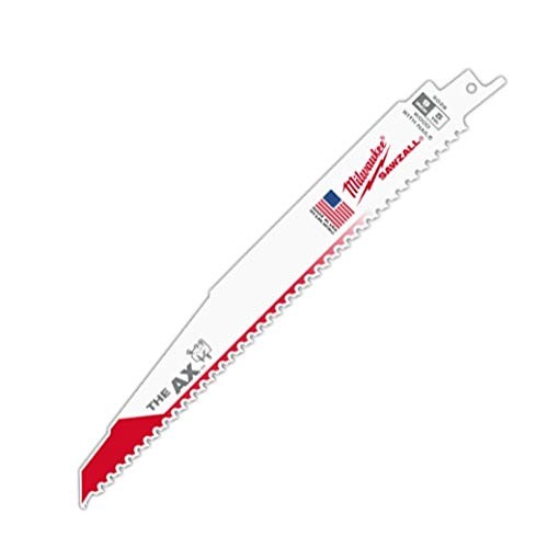 Milwaukee 48-00-8026 The Ax 9″ 5 TPI Sawzall Blades Wood Demo (25 Pack)