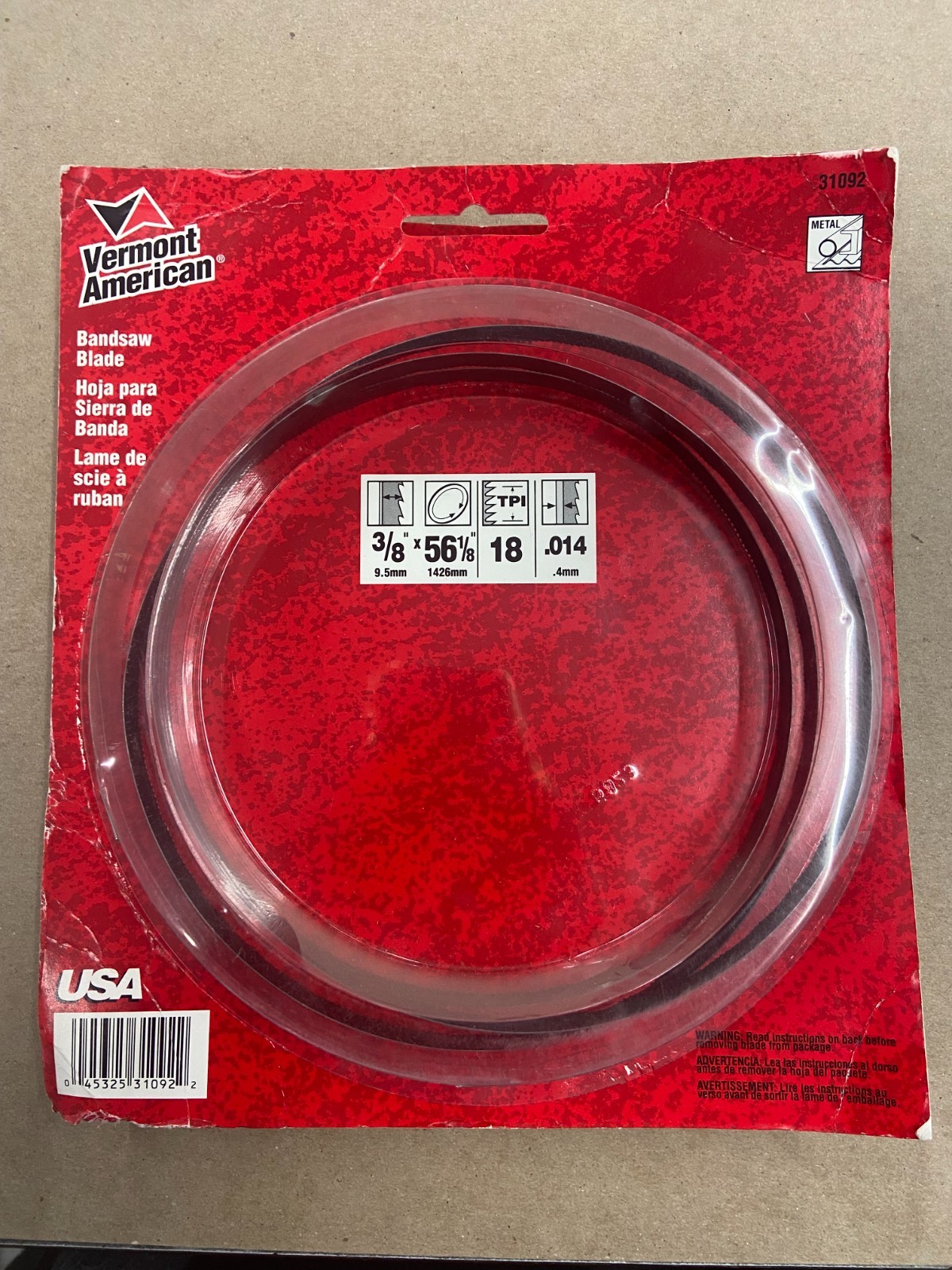 Vermont American Band Saw Blade 3/8″ x 56 1/8″ 18 TPI .4mm