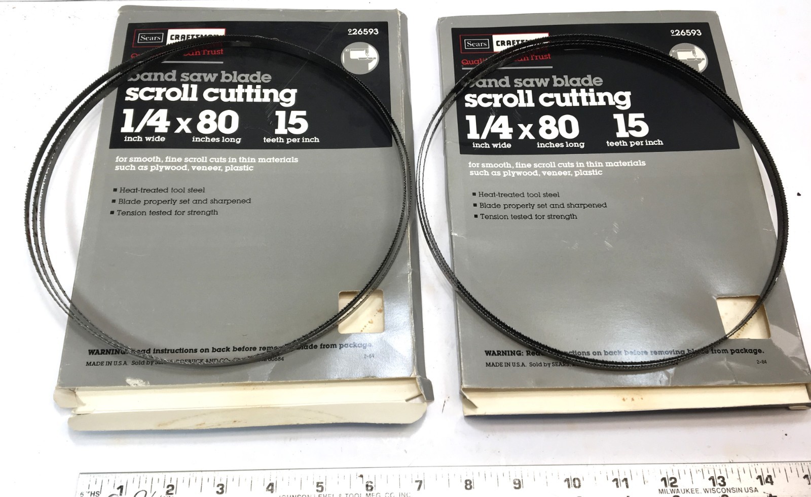 Craftsman Band Saw Blades (2) 1/4×80 15 TPI # 9 26593 – Made in USA