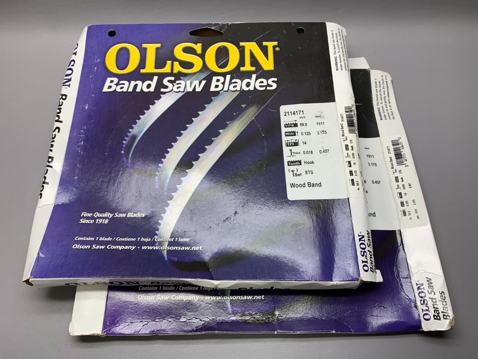 OLSON #2114171 59.5×0.125x14TPI BAND SAW BLADE BRAND NEW IN BOX – LOT OF 6