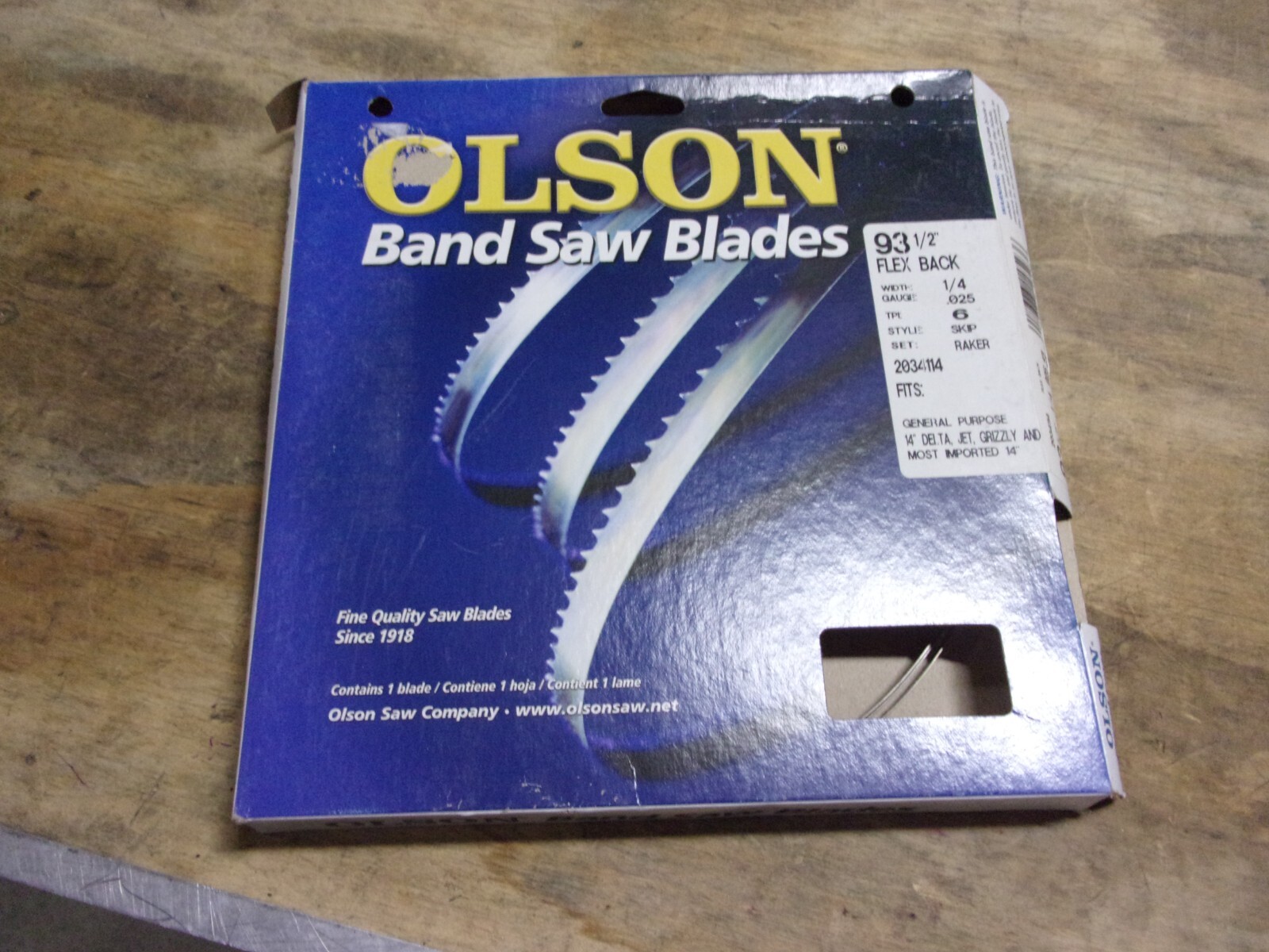 NEW OLSON 93-1/2″ BAND SAW BLADE – SEE LABEL PICS FOR INFO # 2034114