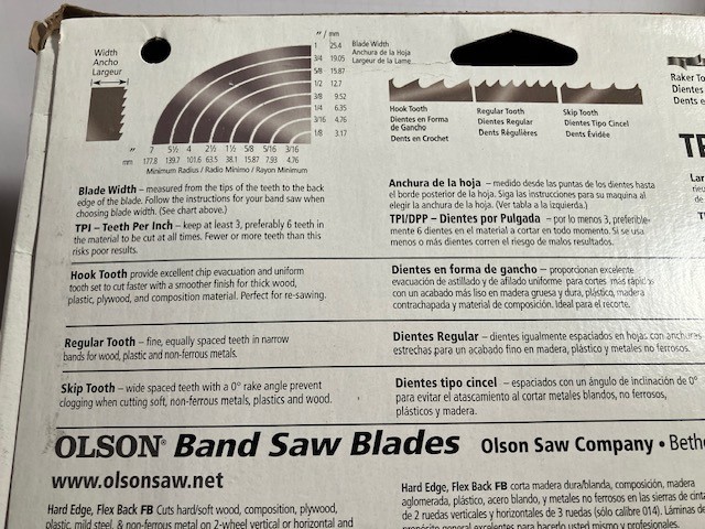 OLSON #2033660 BAND SAW BLADE 64.5″x0.5″x0.025″ 14 TPI BRAND NEW IN BOX