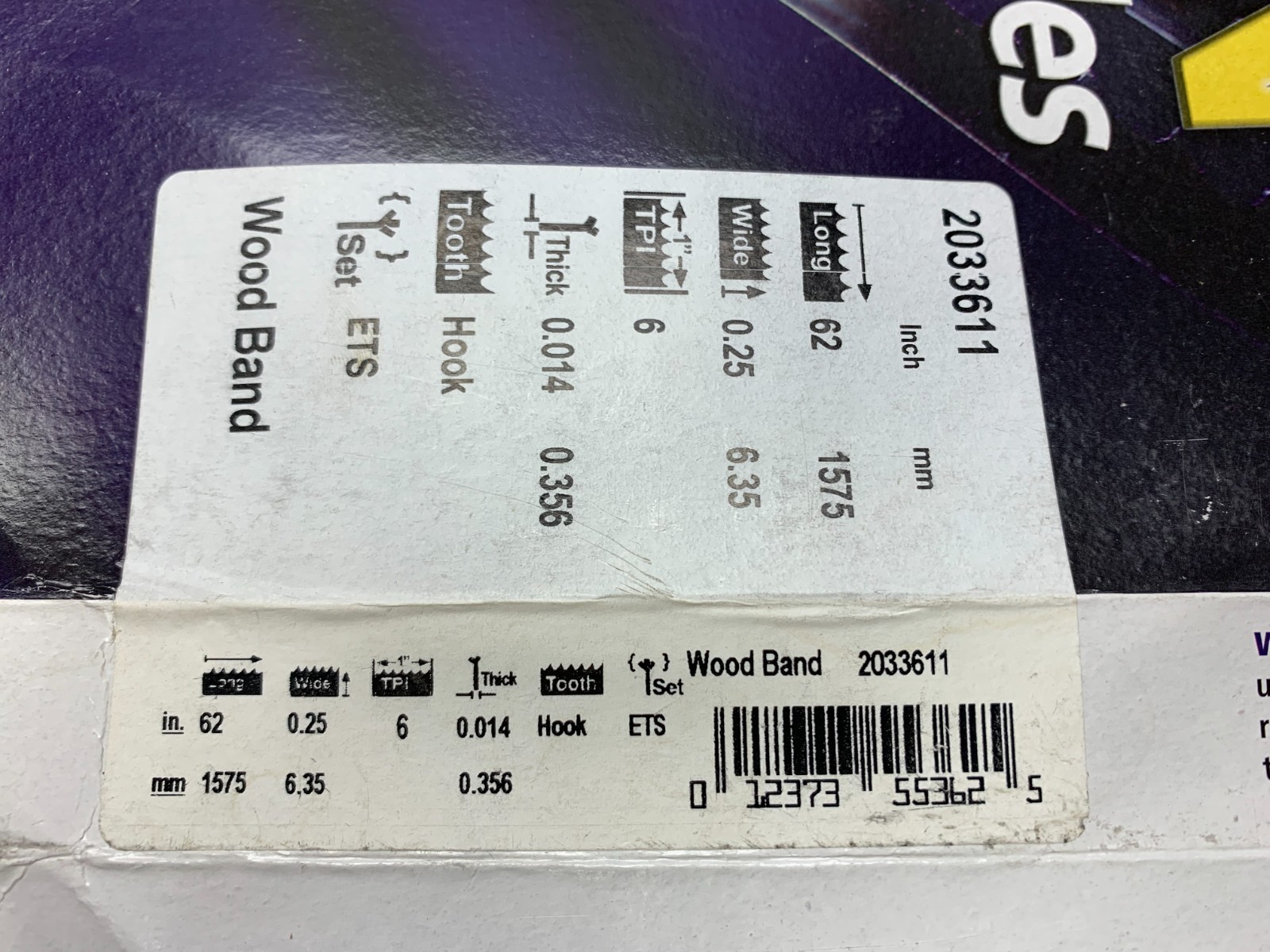 Olson Saw 2033611 62-Inch by 1/4 wide by 6 Teeth Per Inch Band Saw Blade