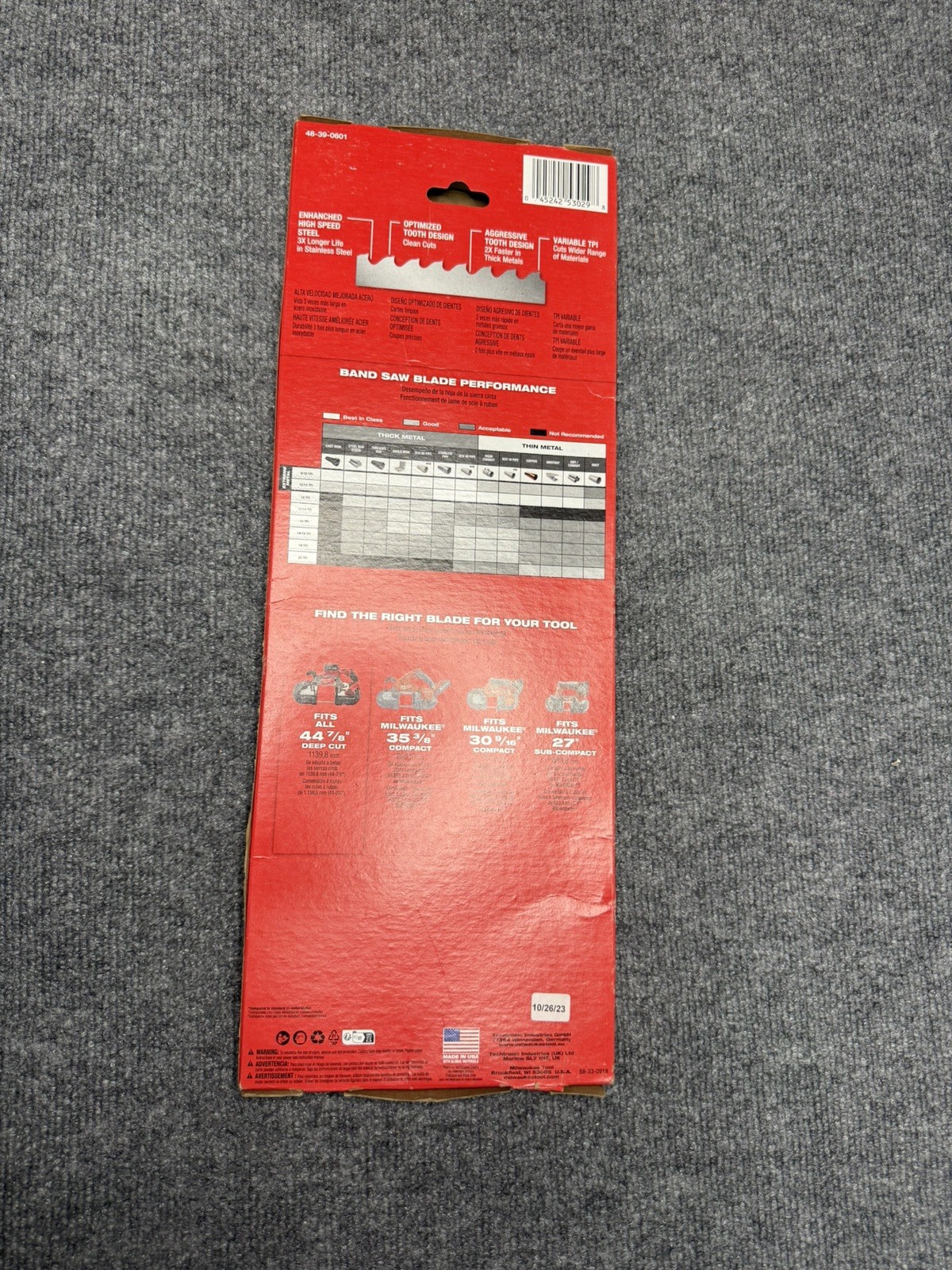 Milwaukee 48-39-0609 35-3/8″ 8-10 TPI Extreme Thick Metal Bandsaw Blades 3PK