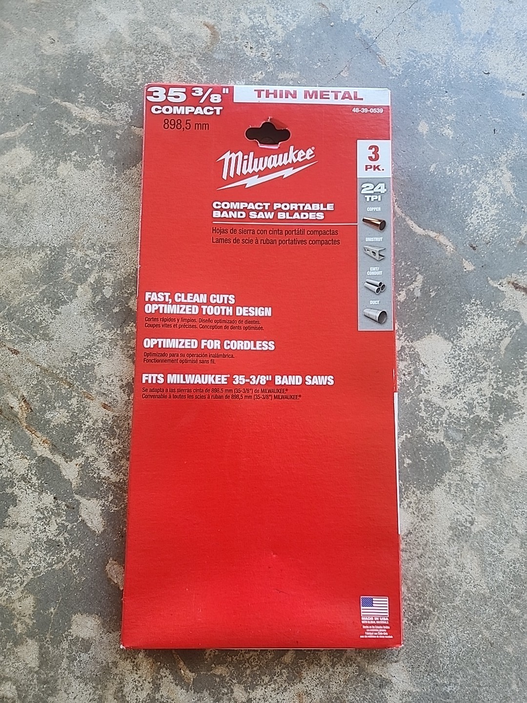 Milwaukee 48-39-0539 35-3/8 in. 24 tpi. Compact Band Saw Blade 3 pk
