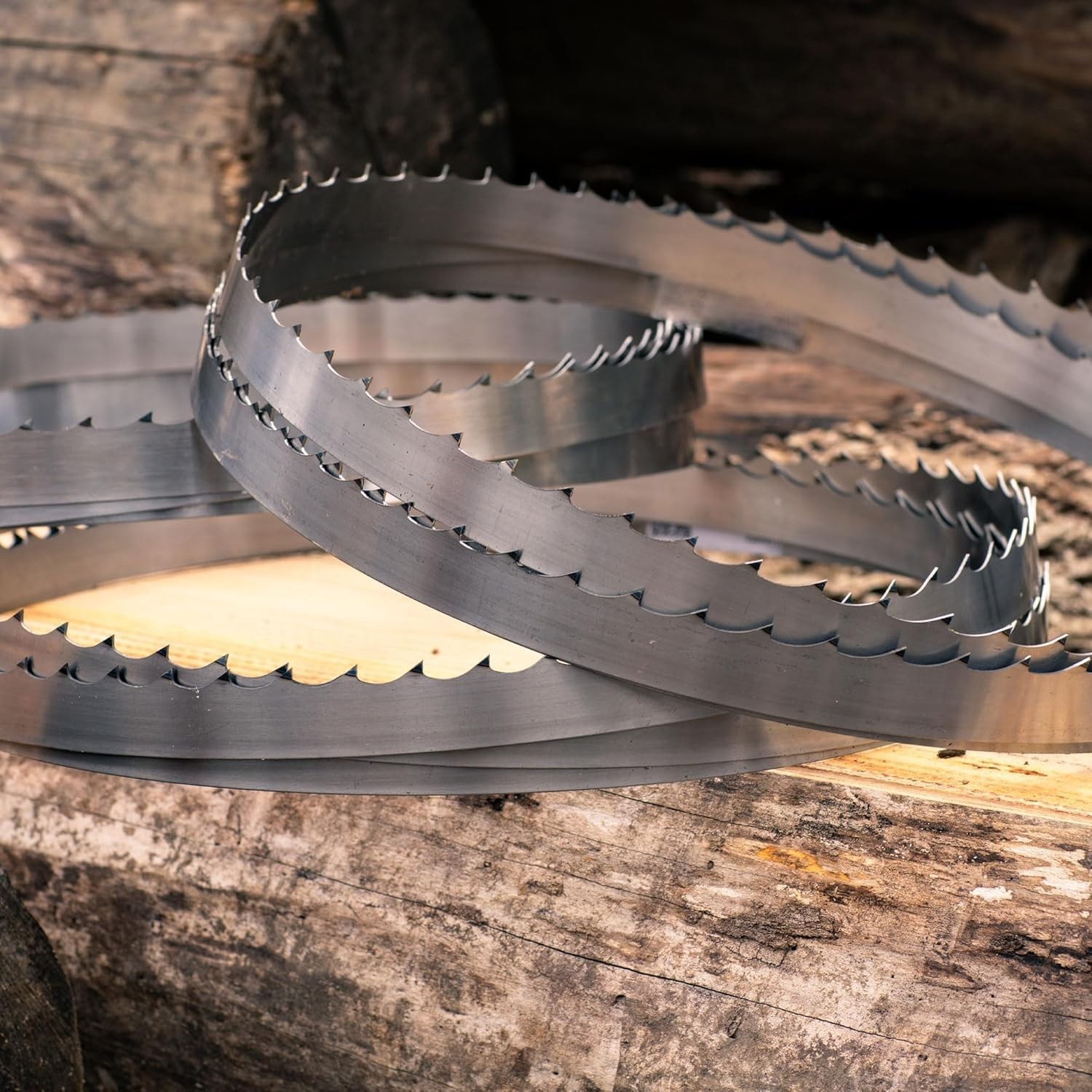 10° Hook Angle 5-Pack of 144″ DoubleHard Sawmill Blades for All Wood Types