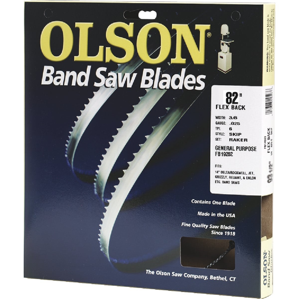 Olson 82 In. x 3/16 In. 10 TPI Regular Flex Back Band Saw Blade FB10082DB Olson