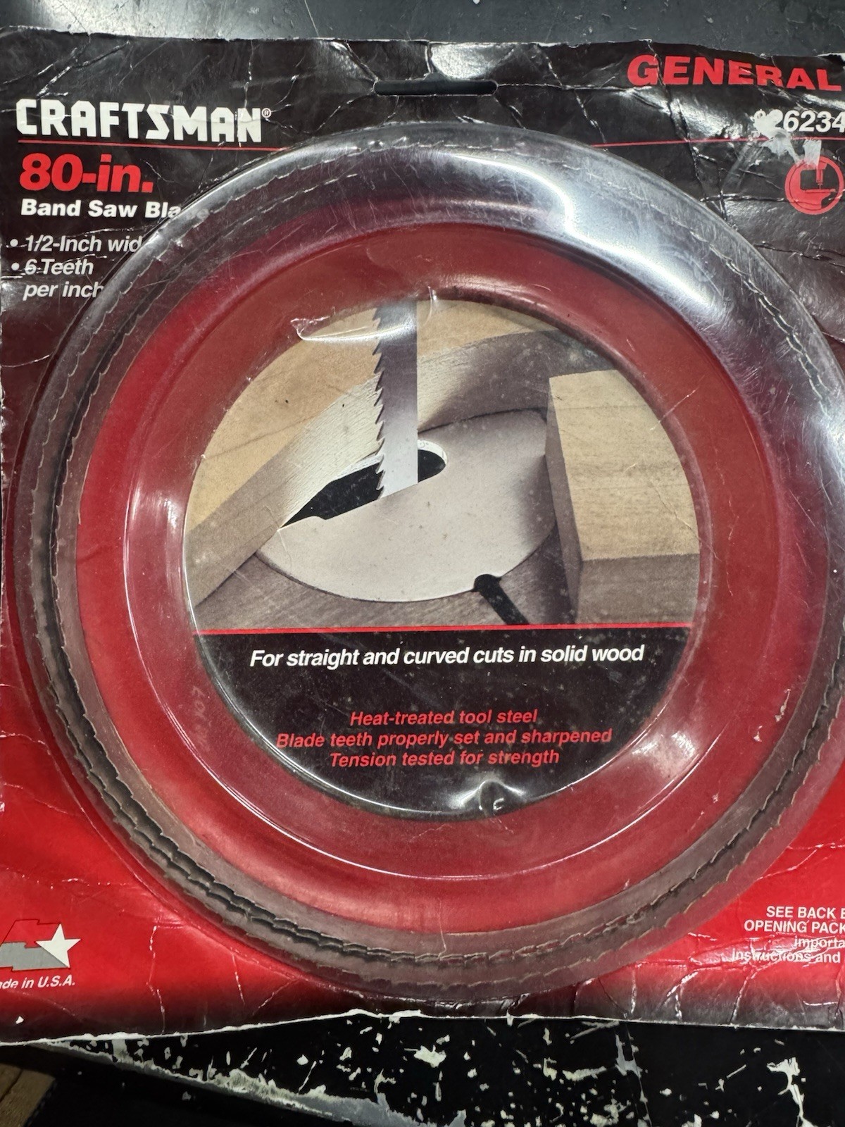 craftsman 926234 80” bandsaw blade metal 6 teeth per inch 1/2” wide