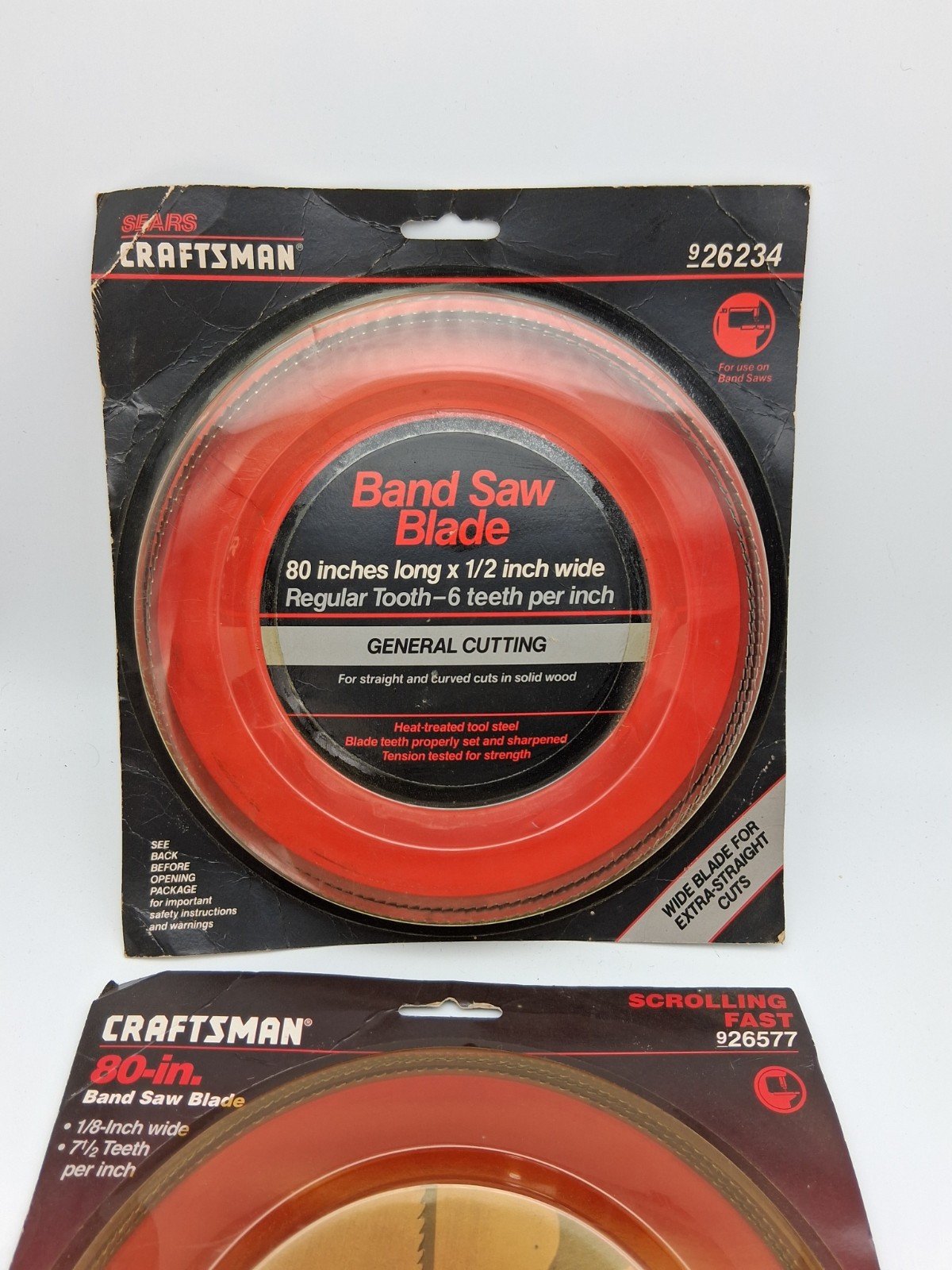 Lot of 2 Craftsman 80”x 1/8″ & 1/2″ Band Saw Blade Vintage NOS 926577 & 926234