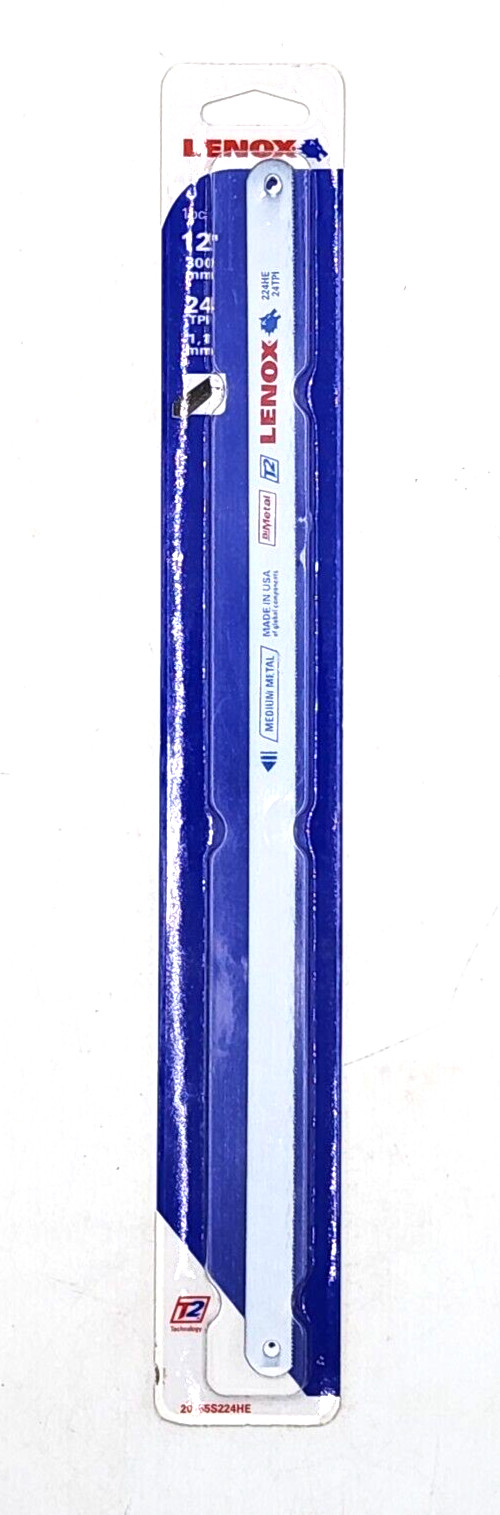 Lenox 20155S224HE 24 TPI Bi-Metal Hacksaw Blade 12 in. for Medium Metal Cutting