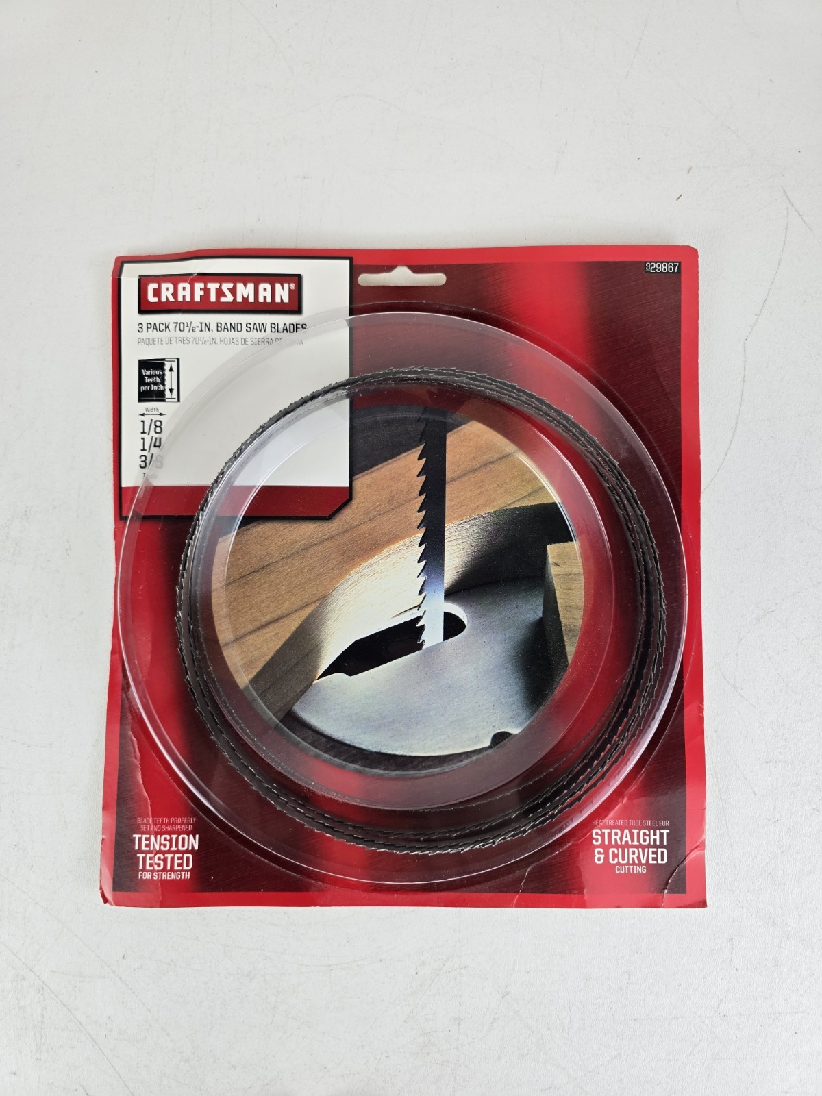 3-pack of Craftsman 70 1/2-inch Band Saw Blades -1/8″, 1/4″, & 3/8″ Various TPI