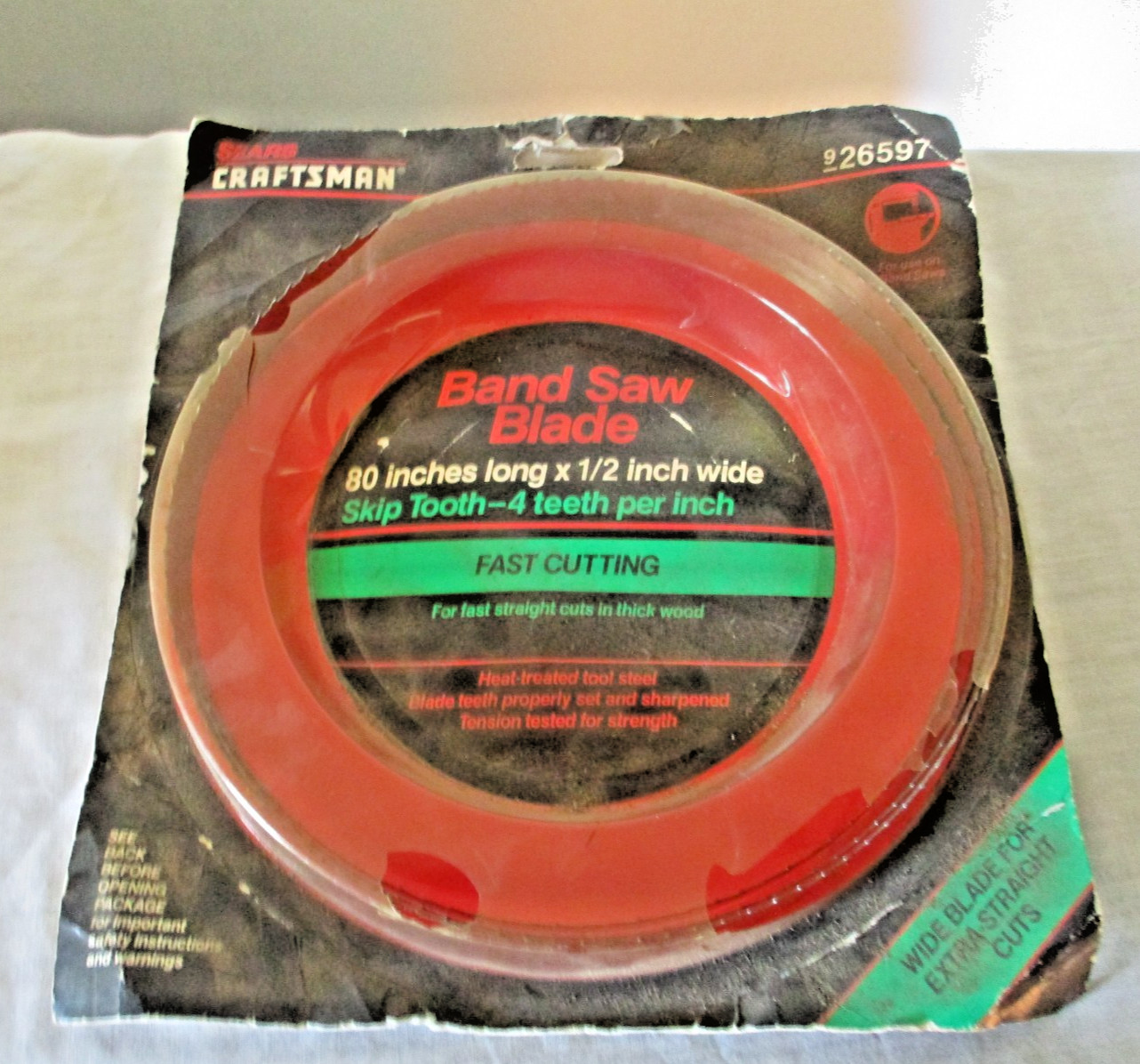 Skip Tooth Band Saw Blade 80″ x 1/2″ 4 Teeth Per Inch Fast Cutting Crafsman