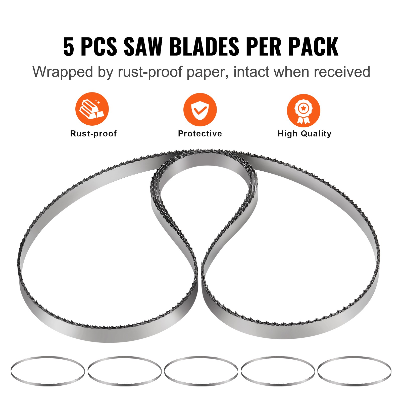 Uimoso Carbon Steel Meat Bone Cutting Band Saw Blades 51.2×0.63×0.02″ – Set of 5