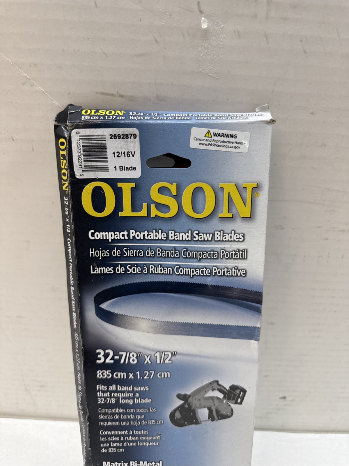 Olson BM92231 14 TPI Bi-Metal Portable Band Saw Blade 32-7/8 L x 1/2 W in.