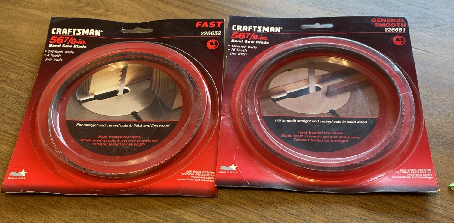 2) Craftsman Band Saw Blade Scrolling 56 7/8 General Smooth 926651, Fast 926652