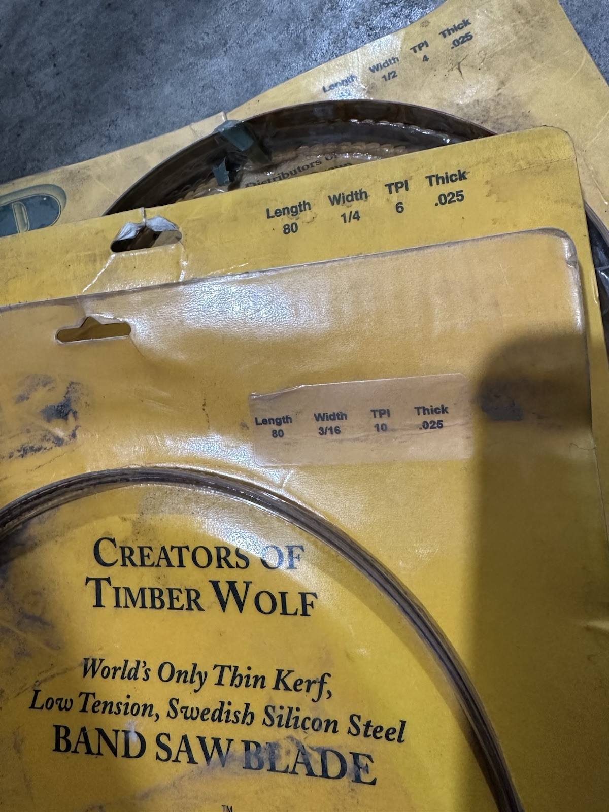Timber Wolf PS Wood BAND SAW BLADE SET (5) LENGTH 133 – ALL NEW SEALED – SEE PIC