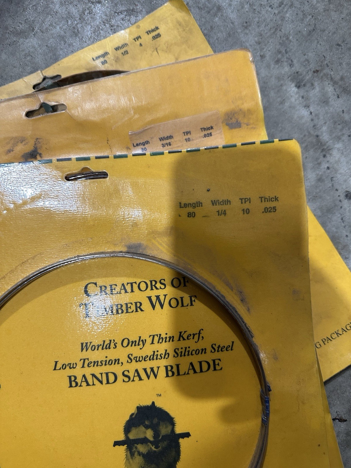 Timber Wolf PS Wood BAND SAW BLADE SET (5) LENGTH 133 – ALL NEW SEALED – SEE PIC