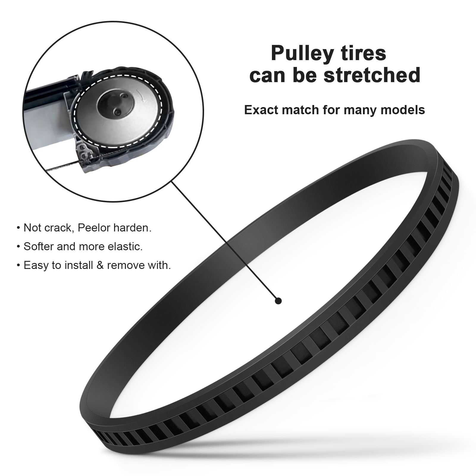 4 Pack 45-69-0010 Blade Pulley Tires Replacement for Deep Cut Band Saw Black