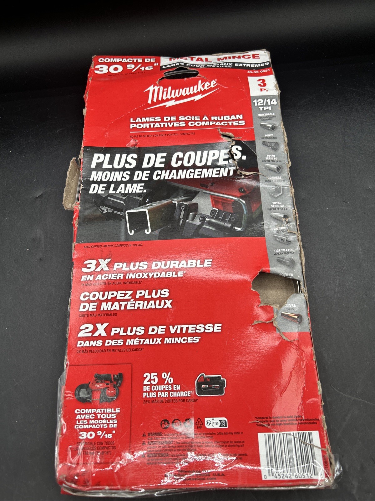 Milwaukee 48-39-0631 30-9/16″ 12/14 TPI Compact Extreme Thick Metal Band Saw