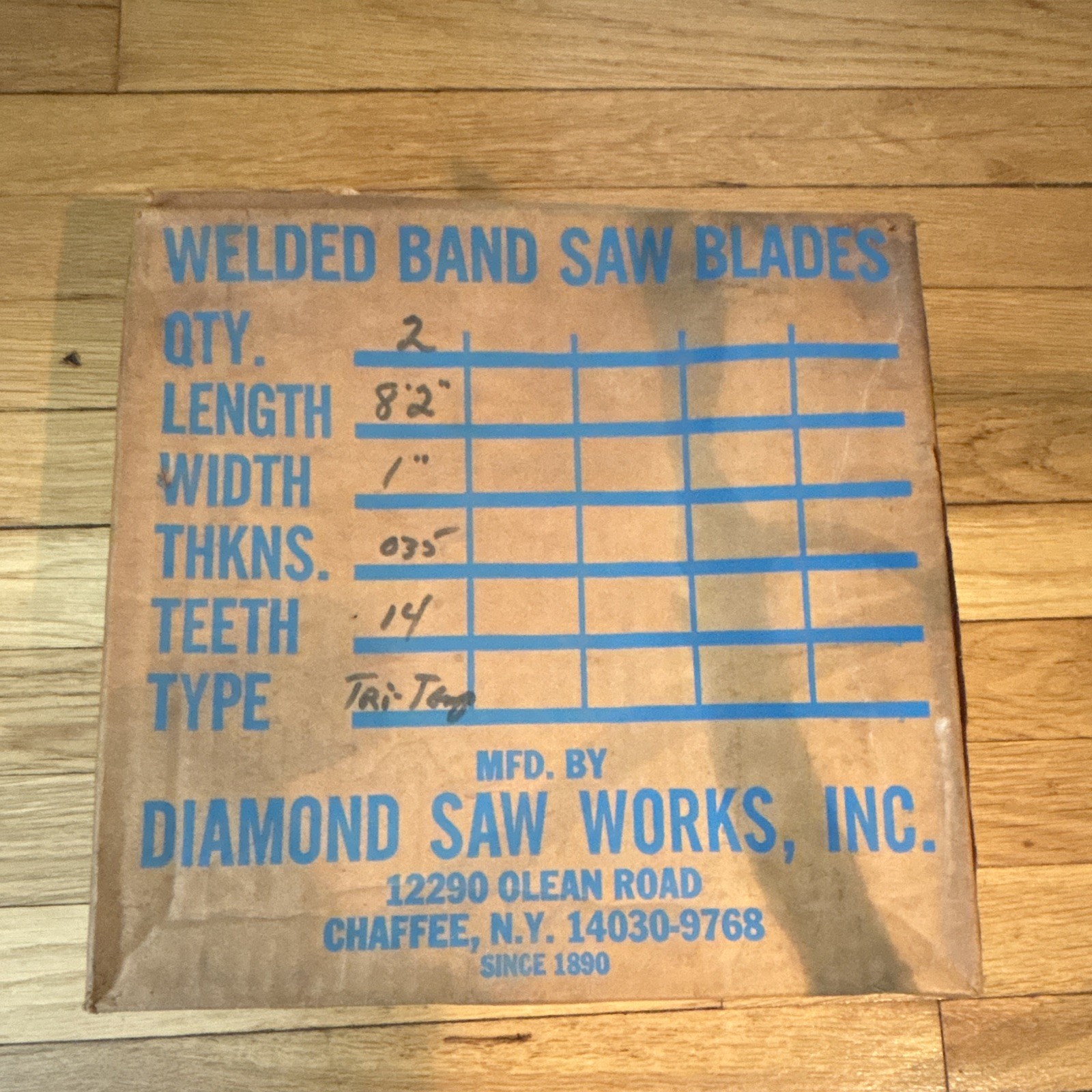 Diamond Saw Works Welded Band Saw Blades 82x1x.035 14 TPI Qty 2