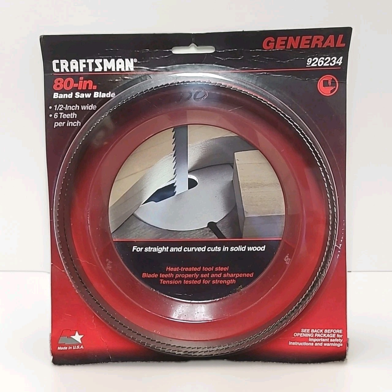 Craftsman 80″ Band Saw Blade 2″ wide -6 tpi General Cutting Blade # 9-26234 NEW