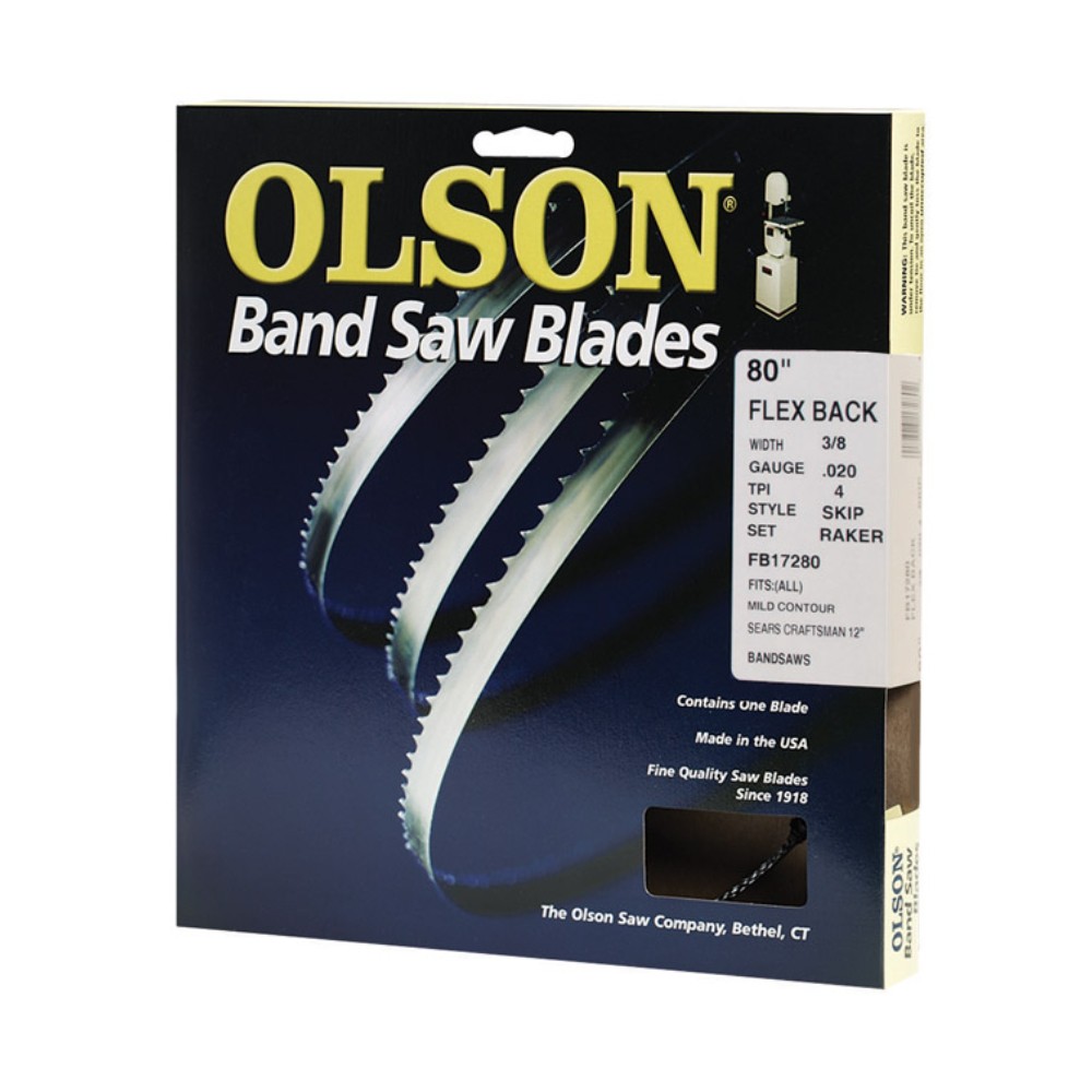 Olson WB58280DB 4 TPI High Carbon Steel Band Saw Blade 3/8 W x 80 L in.