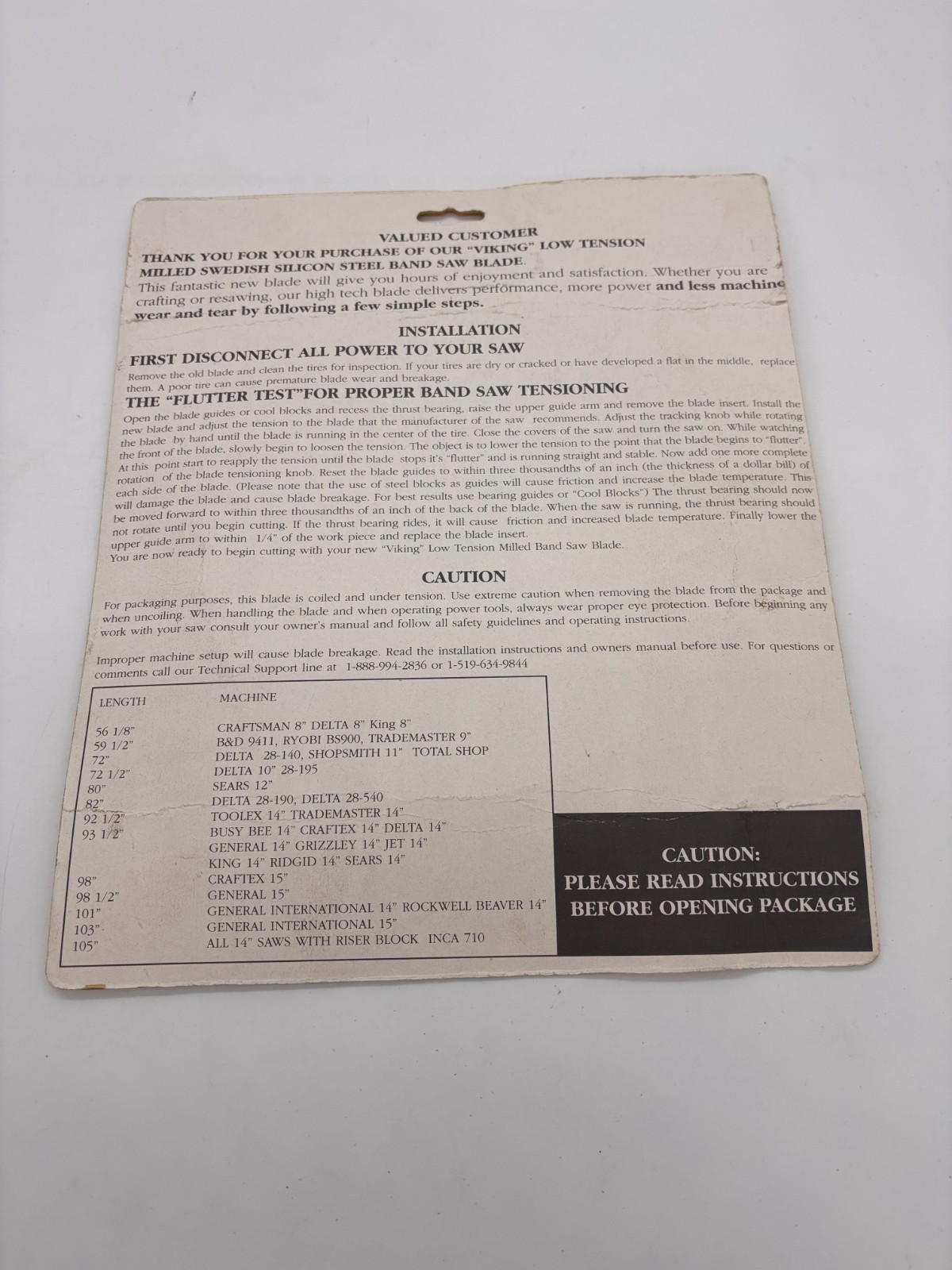 Viking Bandsaw (2) Blades 80×1/8×14 & 80×1/4×10 TPI Swedish Steel New sealed