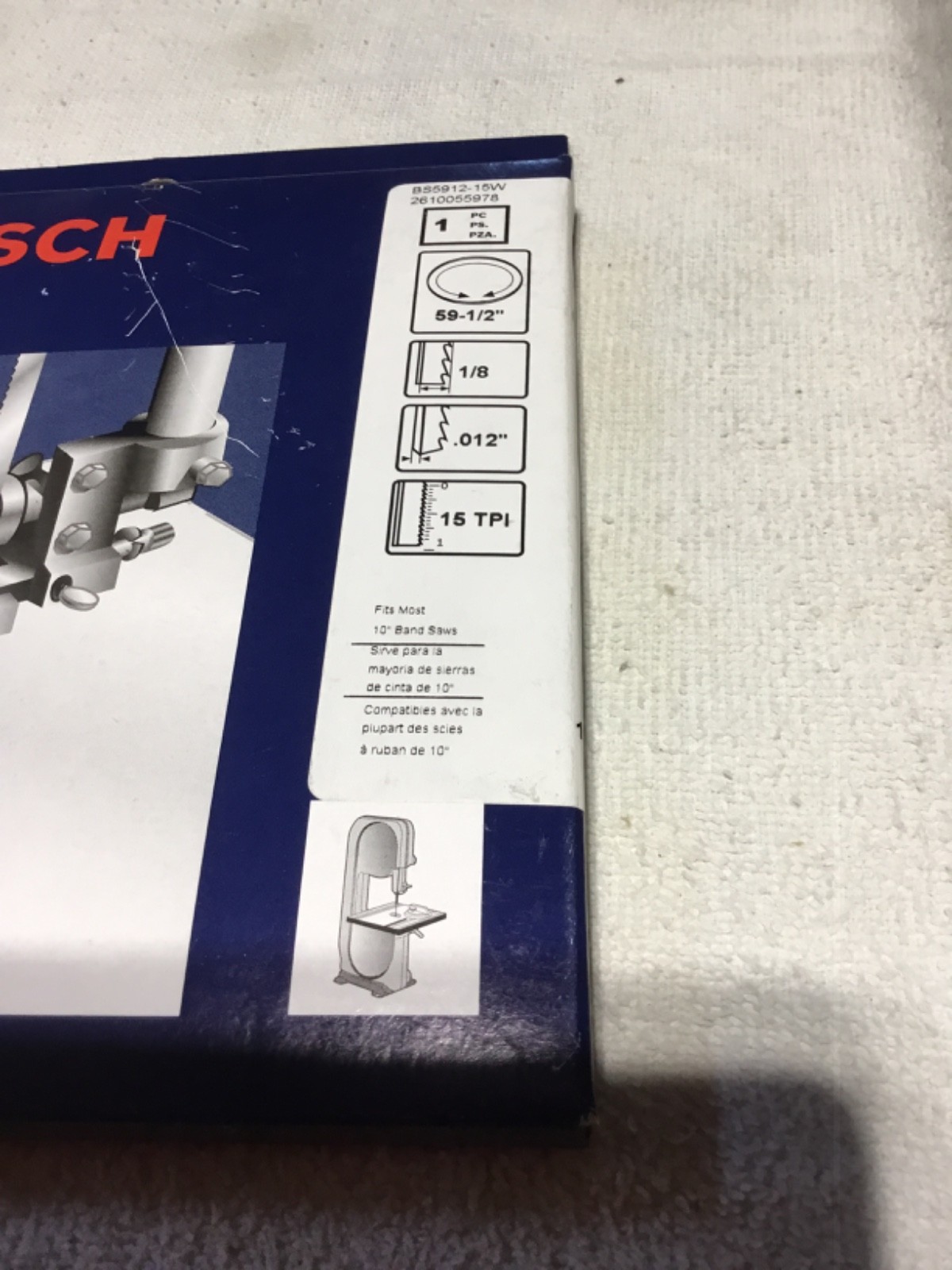 BOSCH #BS5912-15W BAND SAW BLADE 59.5″x1/8″x.012″x15 TPI BRAND NEW IN BOX