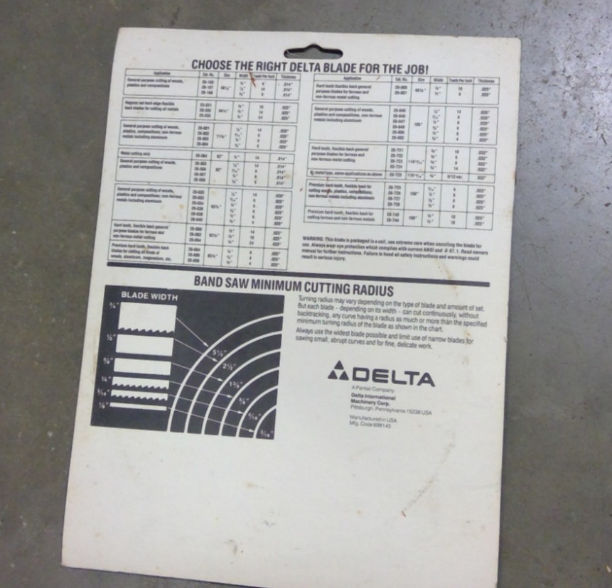 NEW DELTA 28-801 BAND SAW BLADE 1/8″ 14 TPI 71 3/4″ BAND SAW BLADE