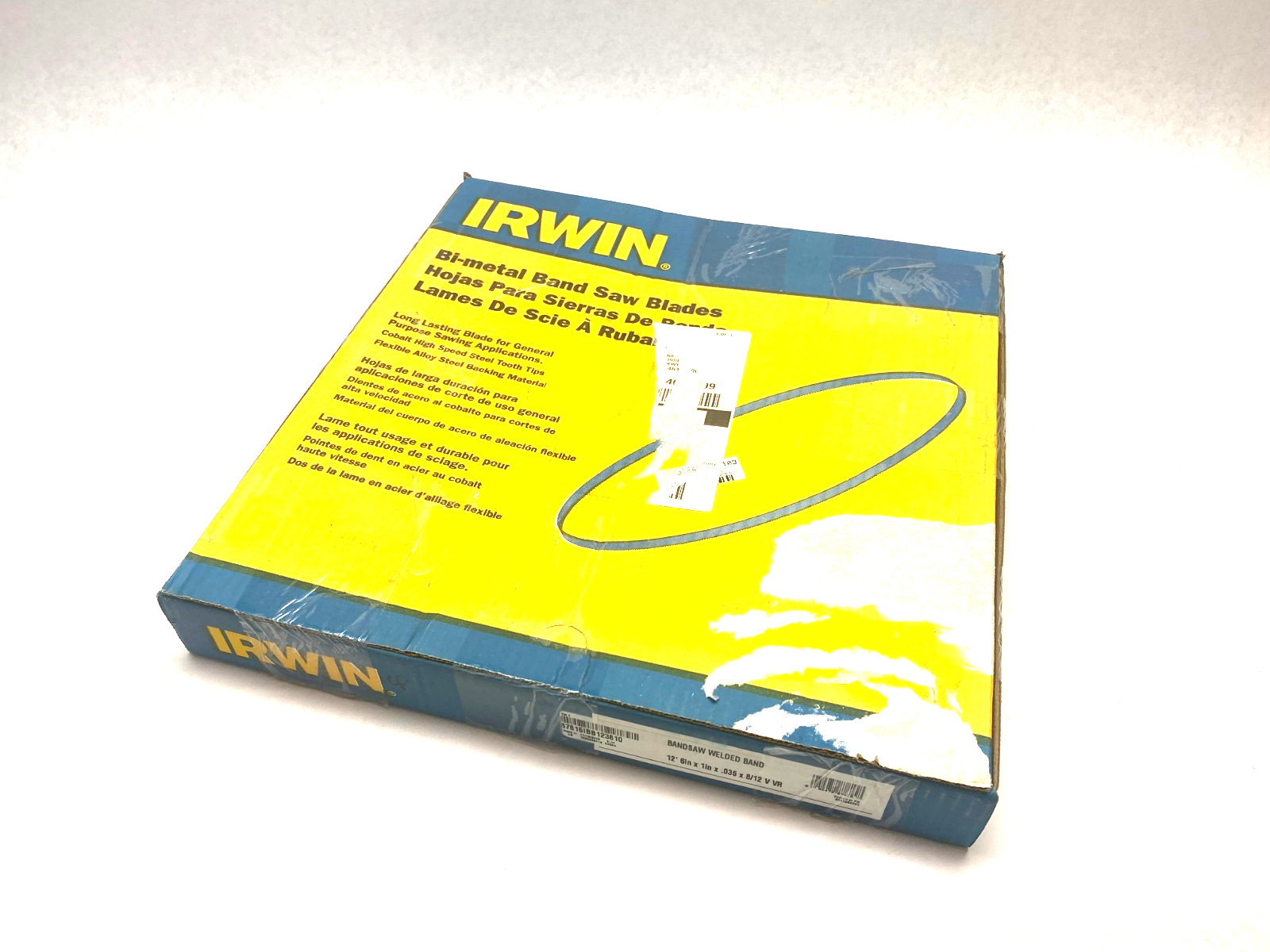 Irwin 87815IBB123810 Welded Bandsaw Blade: 12′ 6 Long x 1″ Wide x 8 to 12 TPI