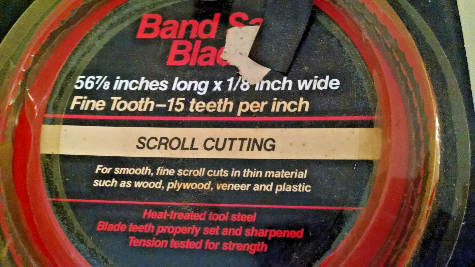 Band Saw Blade Craftsman 926650 Scroll Cutting Fine Tooth 15 p/in 56 7/8″ Sears